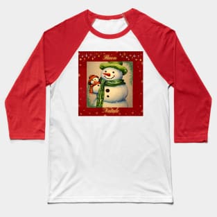Buon Natale da Pupazzo di Neve e Baby Pupazzo di Neve Baseball T-Shirt